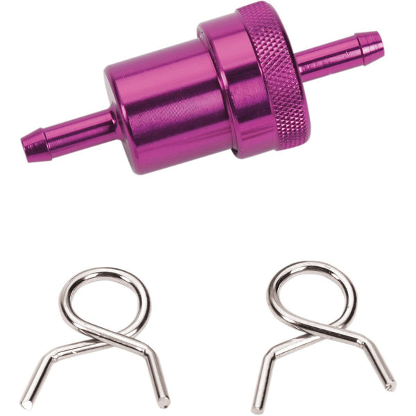 Fuel Filter -  1/4" - Purple - [14-34473] Emgo Anodized Aluminum - VMC Chinese Parts