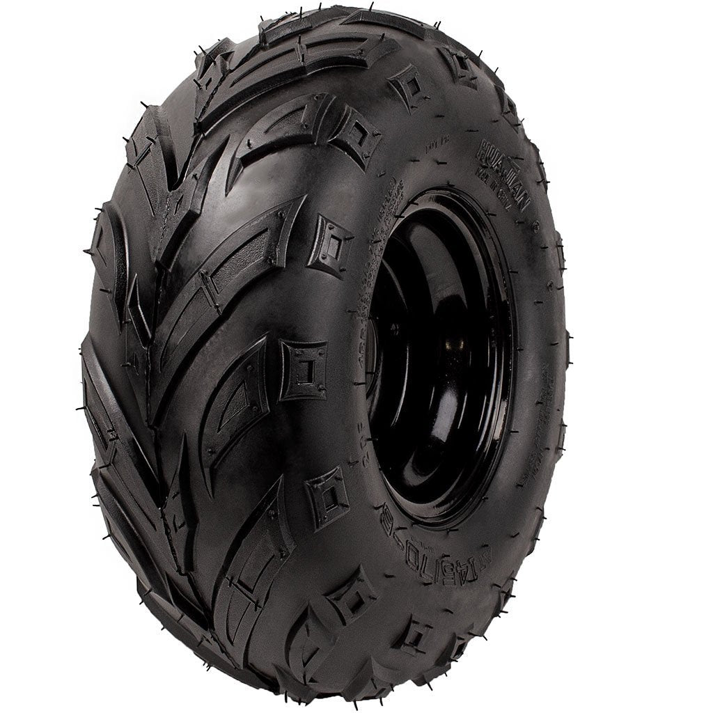 Rim and Tire Assy 14.5/70-6 - 3 Bolt - 8mm - Right - Tao Tao ATA110B, Rock 110 - VMC Chinese Parts