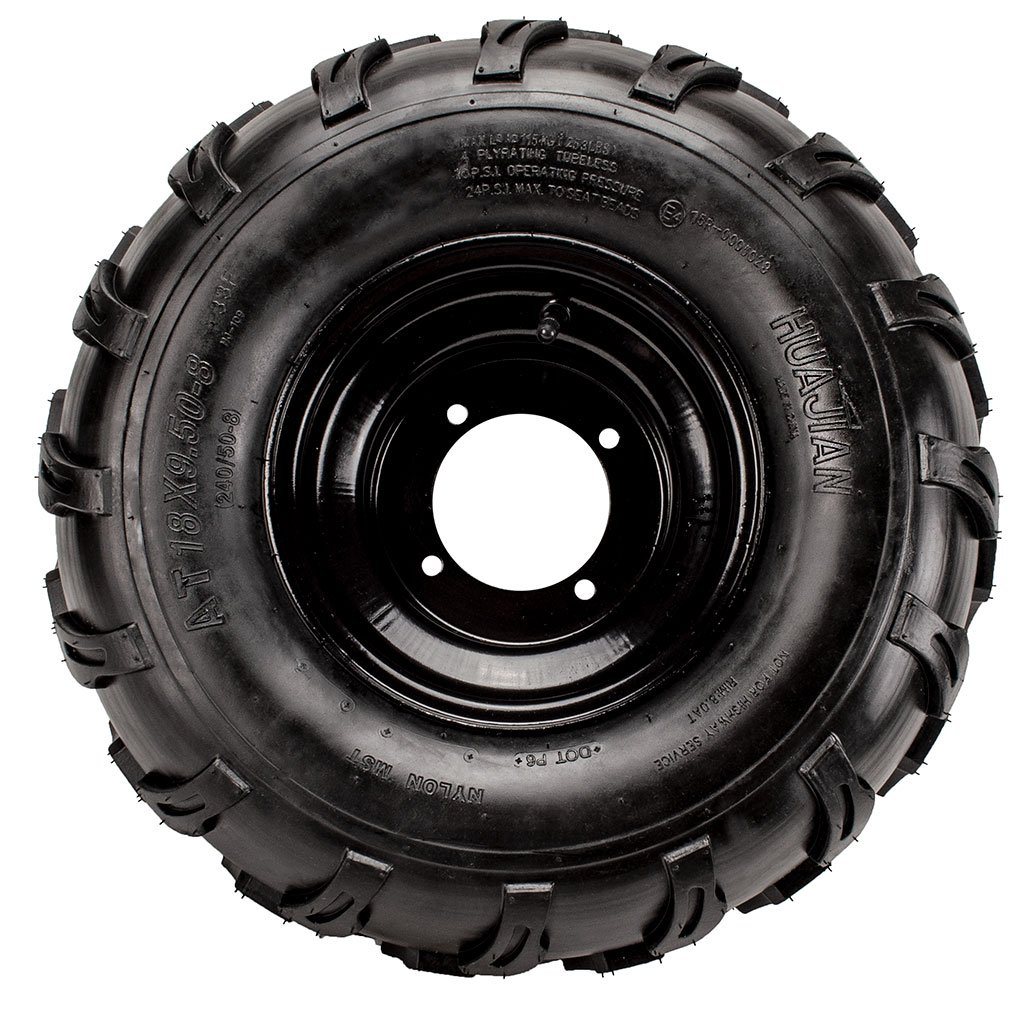 Rim and Tire Assy 18x9.5-8 - 4 Bolt - 10mm - Right - Tao Tao - VMC Chinese Parts