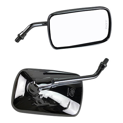 Scooter Rear View Mirror Set - Rectangular Chrome - Version 51 - VMC Chinese Parts