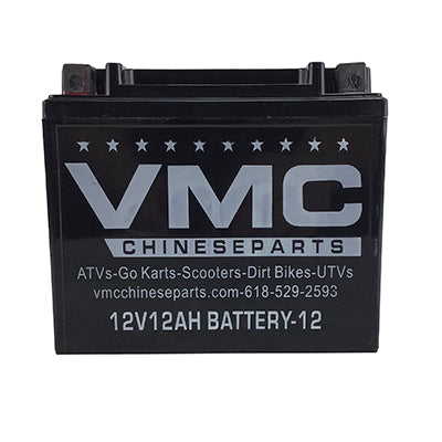Battery 12Ah 12 Volt for ATV Go-Kart UTV - VMC Chinese Parts