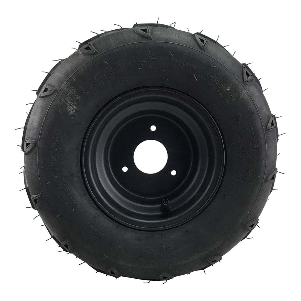 Rim and Tire Assy 16x8-7 - 3 Bolt - 8mm - Right - Tao Tao GK110 Go-Kart - VMC Chinese Parts