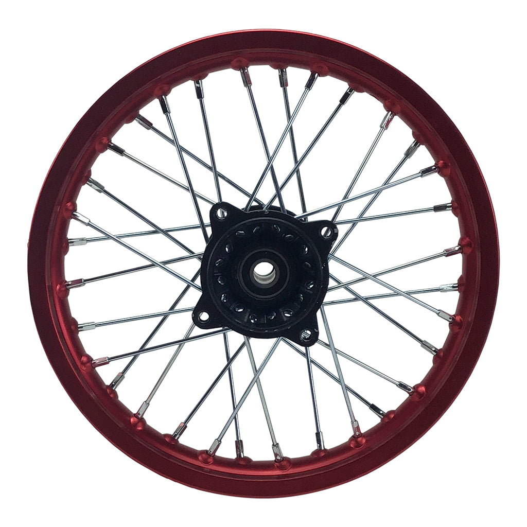 Rim Wheel - Front - 12.0 x 1.4 Inch - 15mm ID - 32 Spokes - Dirt Bike - RED - VMC Chinese Parts