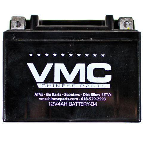 Battery 4Ah 12 Volt Lead Acid - - - -  4.5" L x 2.8" W x 3.5" H - VMC Chinese Parts