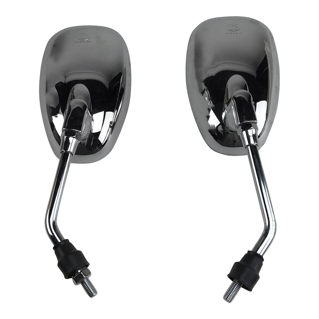 Scooter Rear View Mirror Set - Chrome - Oval - Version 50 