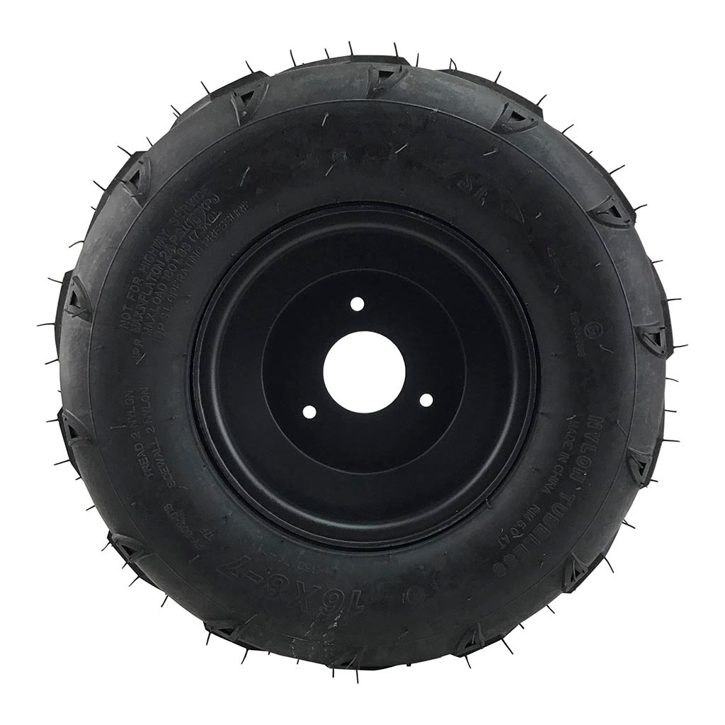 Rim and Tire Assy 16x8-7 - 3 Bolt - 8mm - Right - Tao Tao GK110 Go-Kart - VMC Chinese Parts