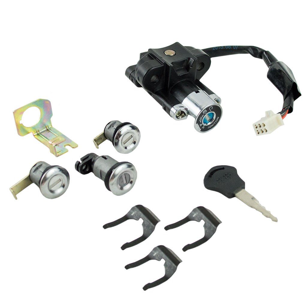 6-Wire Chinese Ignition Key Switch Set - Scooter Jonway