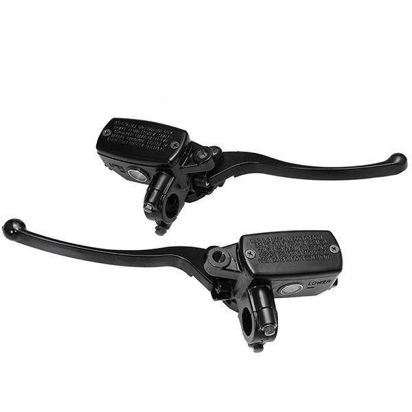 Handlebar LH and RH Brake Master Cylinder Matching Set with 200mm Levers - BLACK - VMC Chinese Parts