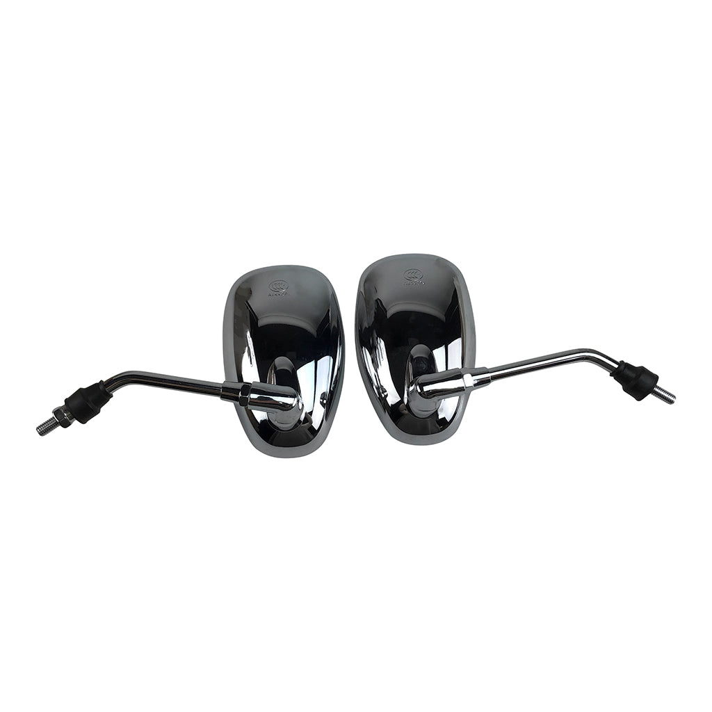 Scooter Rear View Mirror Set - Chrome - Oval - Version 50 
