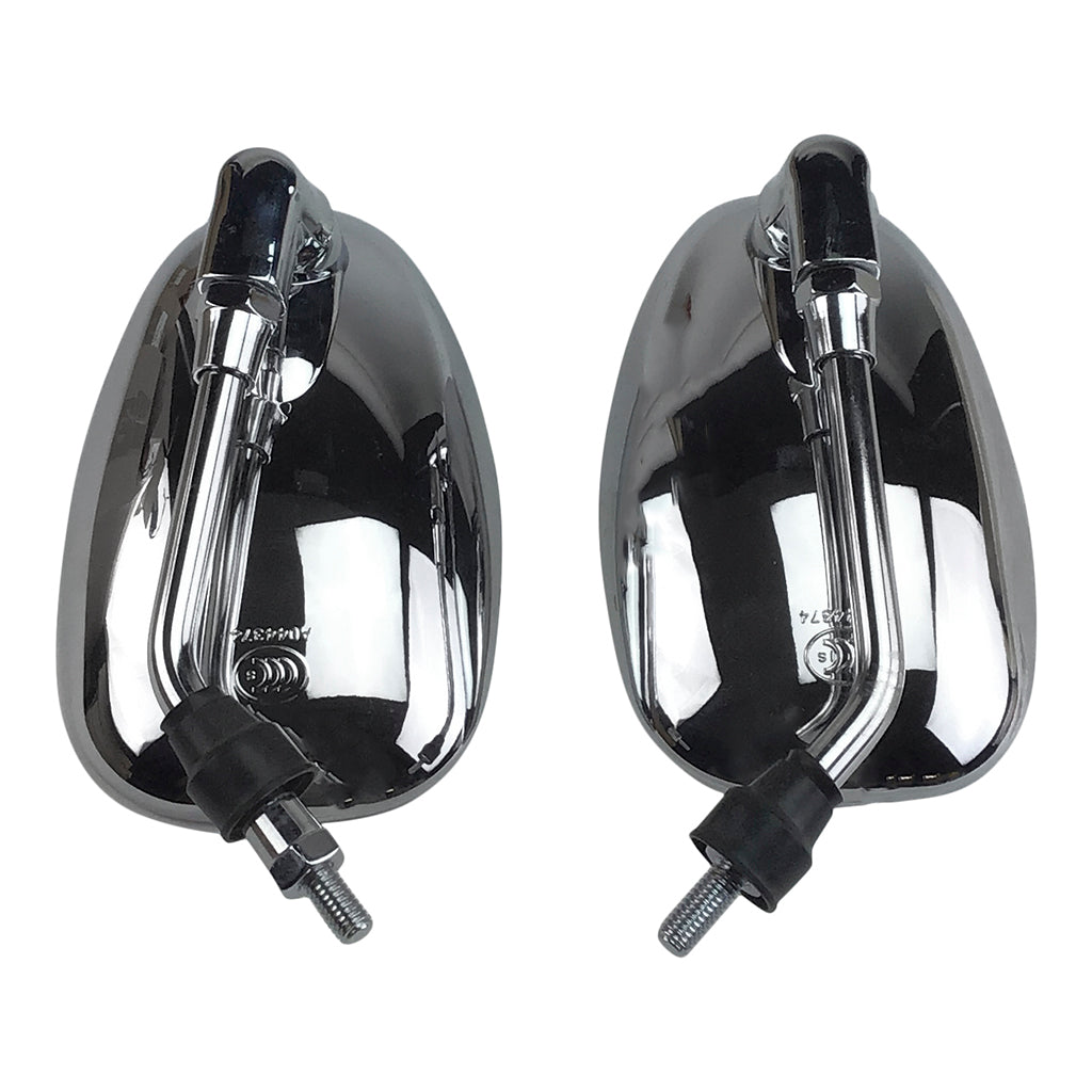 Scooter Rear View Mirror Set - Chrome - Oval - Version 50 
