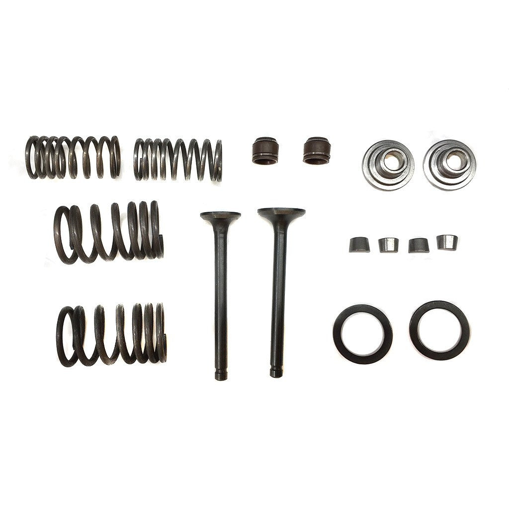 Valve Set With Springs and Clips - GY6 50cc Scooter with 64mm Long Valves - Version 1 - VMC Chinese Parts