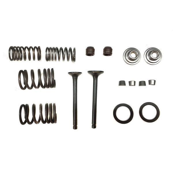 Valve Set With Springs & Clips - GY6 50cc Scooter with 64mm Long Valves - Version 1 - VMC Chinese Parts