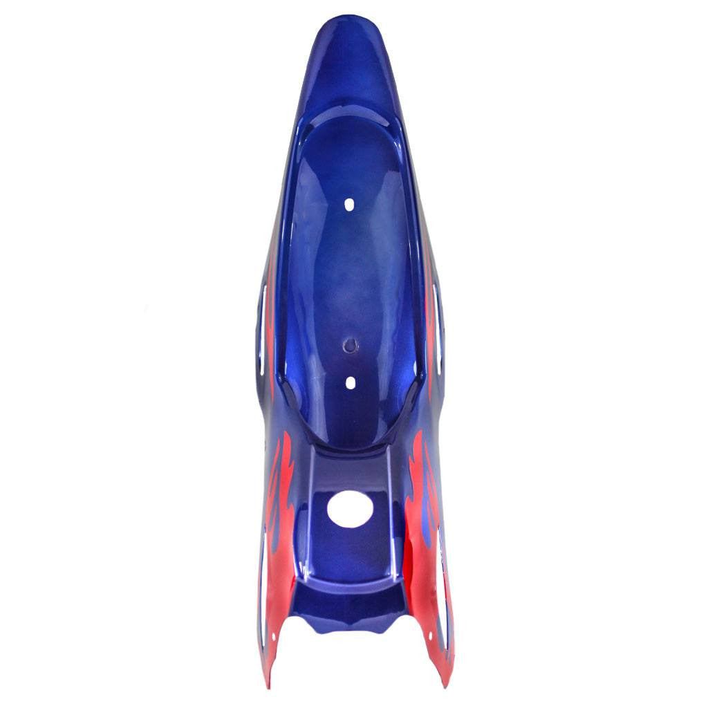 Mini Dirt Bike Body Fender - 3 piece - Blue with Red Flames - VMC Chinese Parts