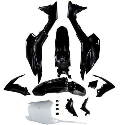 Dirt Bike Body Fender Set - 11 Piece - Black - Honda CRF110