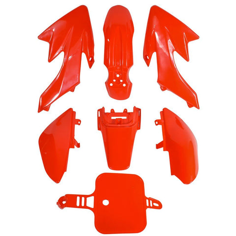 Chinese Mini Dirt Bike Body Fender - 7 piece - CRF50 - Red