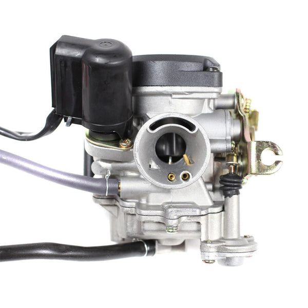 Carburetor PD18J - GY6 50cc - Plastic Top and Rubber Drain Line - GY6 50cc - Version 9