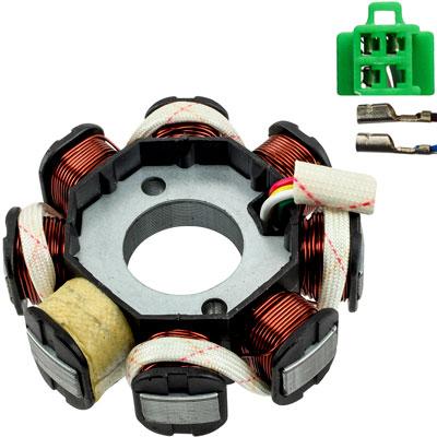 WOOSTAR 8 Coil 5 Wire Magneto Stator For GY6 152QMI Engine – Replacement For 50cc-80cc Chinese ATV, Quad, Scooter, TaoTao Crossfire