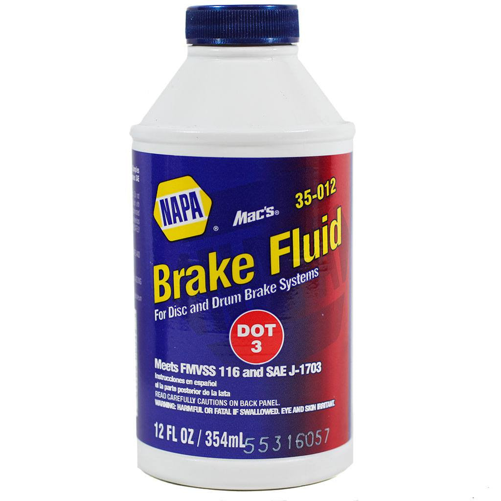 NAPA Mac's DOT 3 Brake Fluid 12 oz. Bottle - VMC Chinese Parts