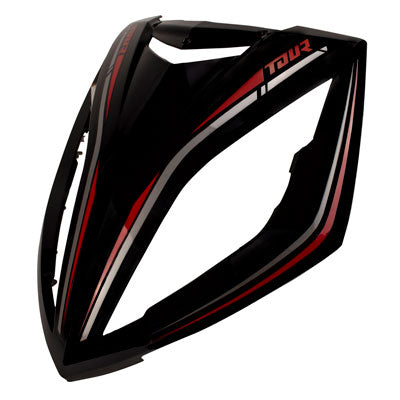 Face Panel / Headlight Housing Panel for Tao Tao Quantum 150 Scooter -Black with Red - VMC Chinese Parts
