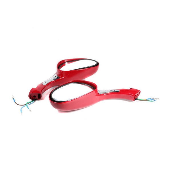 Scooter Rear View Mirror Set with Turn Signals - Red - VMC Chinese Parts