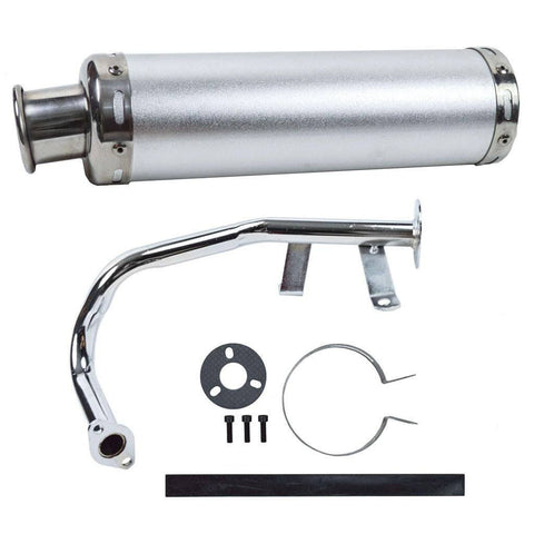 Exhaust System / Muffler for GY6 50cc Scooter - SILVER