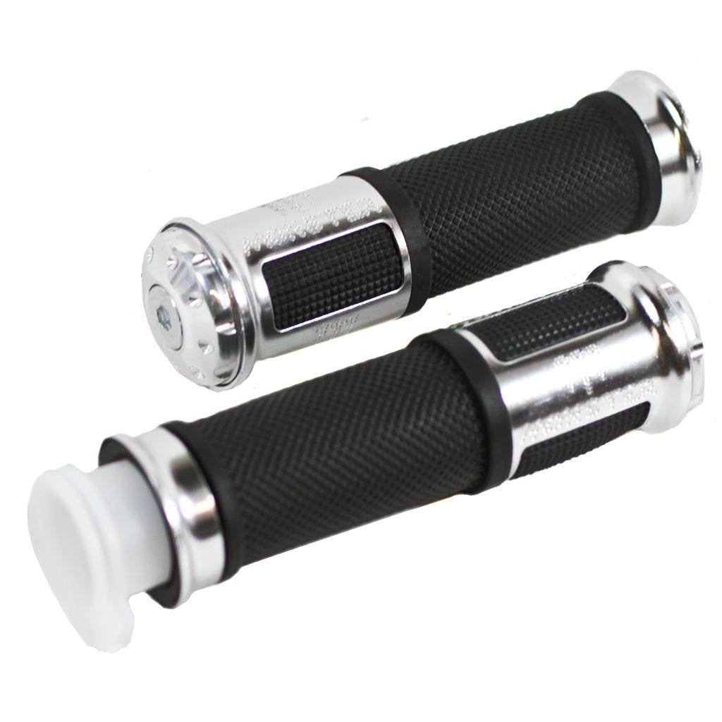 Handlebar Throttle Grips - Silver - VMC Chinese Parts