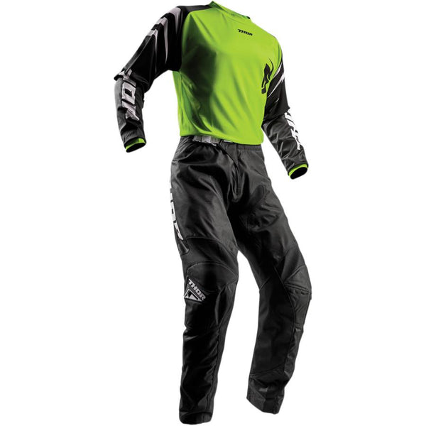 Thor Youth Sector Black Pants - Buy Pants - Get Lime Jersey & Matching Gloves FREE - VMC Chinese Parts